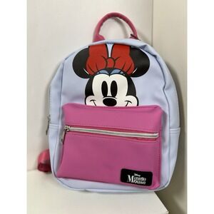 Disney Minnie Mouse Mini Backpack Blue & Pink 11-12" Kids Bag